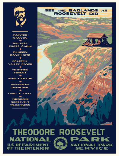 Details about   Theodore Roosevelt National Park WPA Style Art Postcard New 